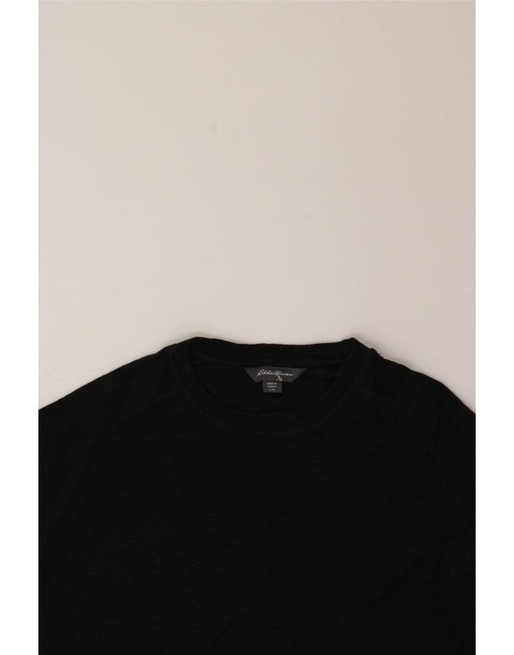 EDDIE BAUER Mens Sweatshirt Jumper Large Black Cotton Vintage Eddie Bauer and Second-Hand Eddie Bauer from Messina Hembry 