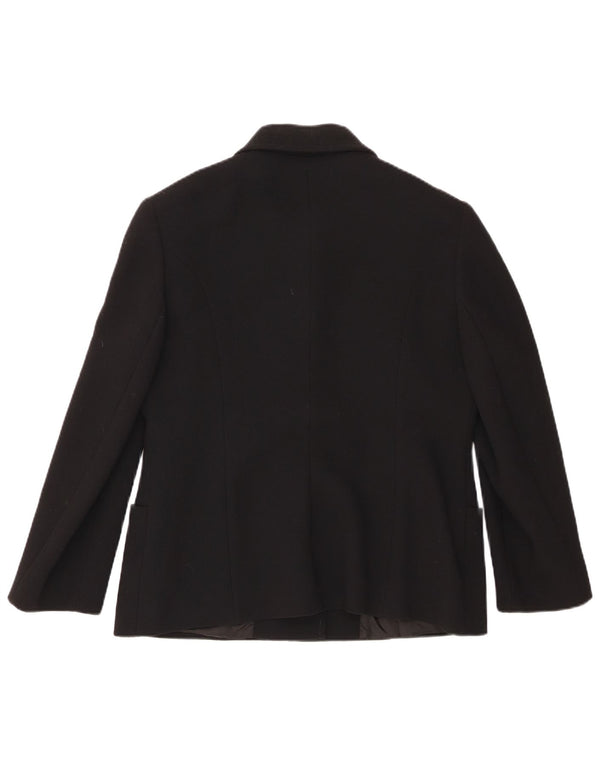 Vintage Womens 3 Button Blazer Jacket UK 18 XL Black Wool