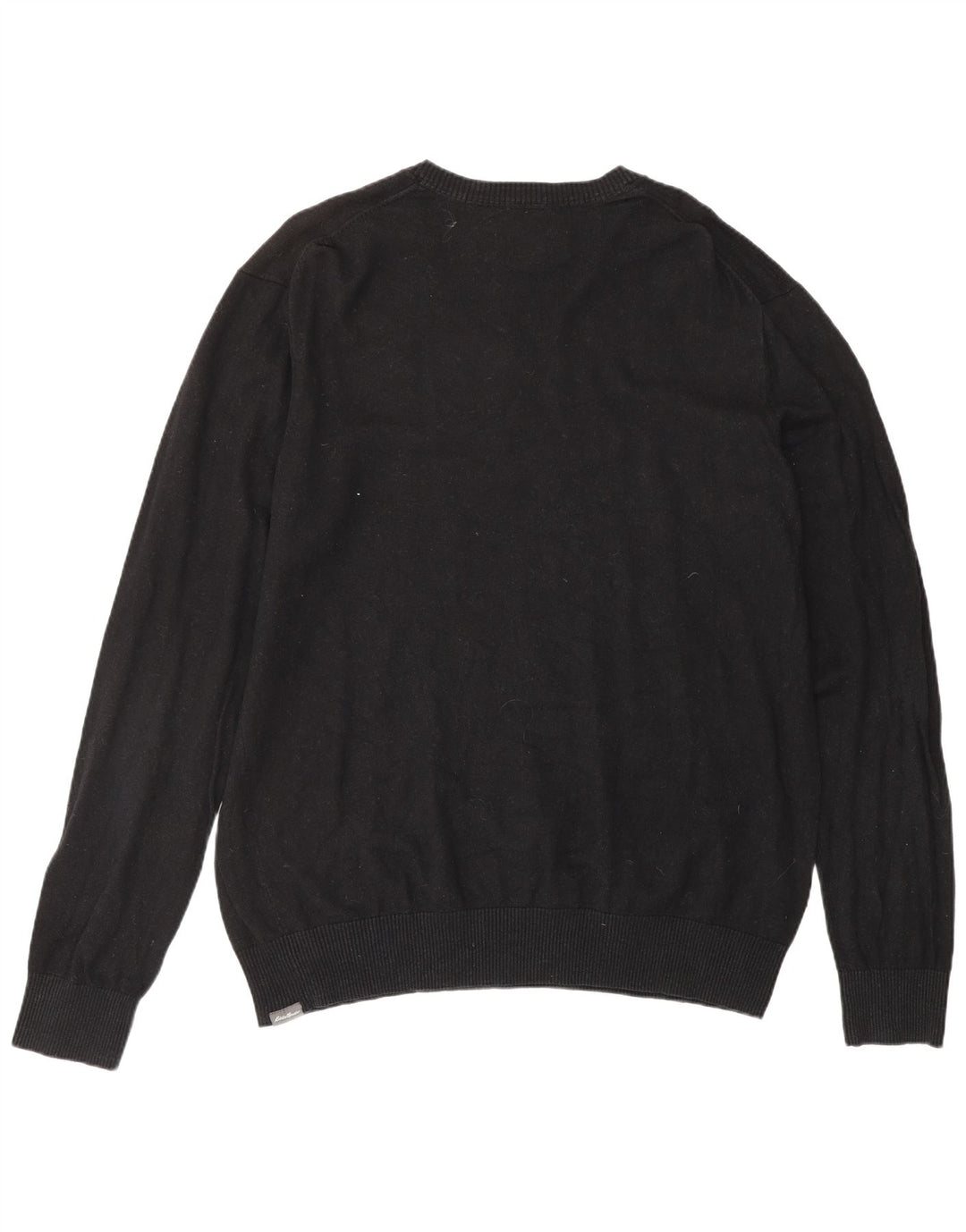 Męski sweter z dekoltem w kształcie litery V Eddie Bauer XL, czarny, bawełniany