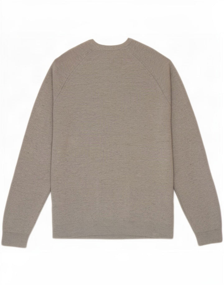 Marks & Spencer Męski sweter z okrągłym dekoltem, duży, szary, poliester