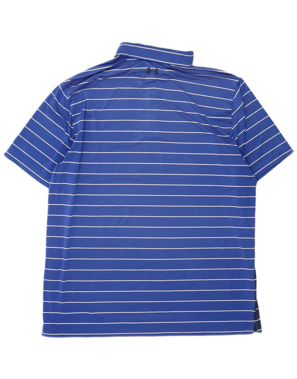 Męska koszulka polo Under Armour Heat Gear 2XL, poliester w granatowe paski