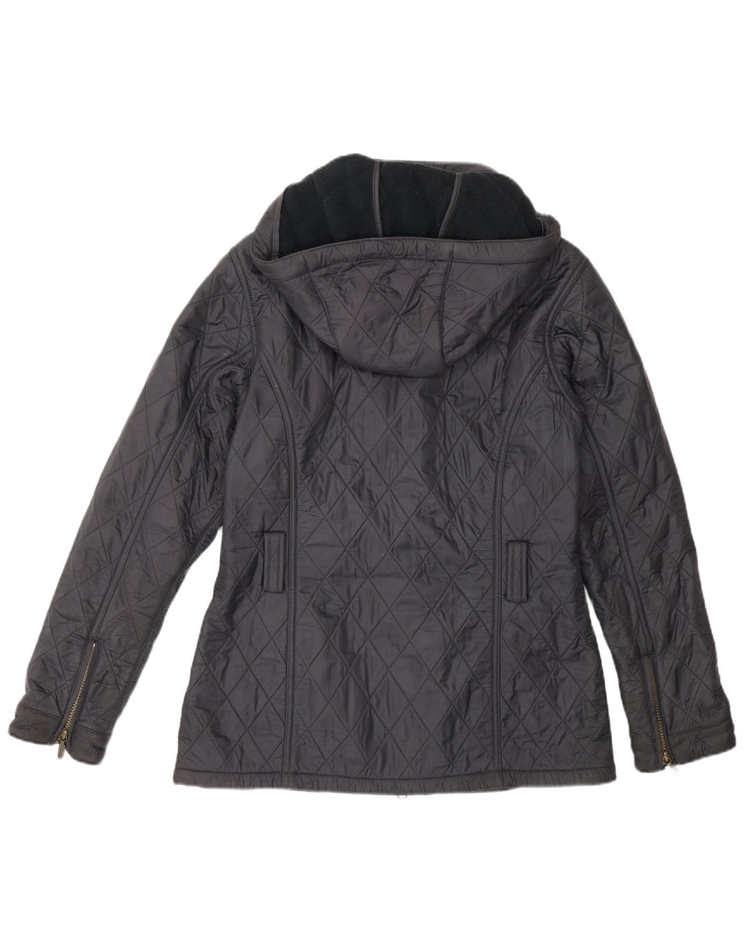 Damska pikowana kurtka z kapturem Barbour UK 10 Small, szary poliamid