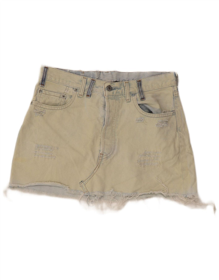 Damska spódnica mini jeansowa LEVI'S w trudnej sytuacji W28 Średnio niebieska bawełna