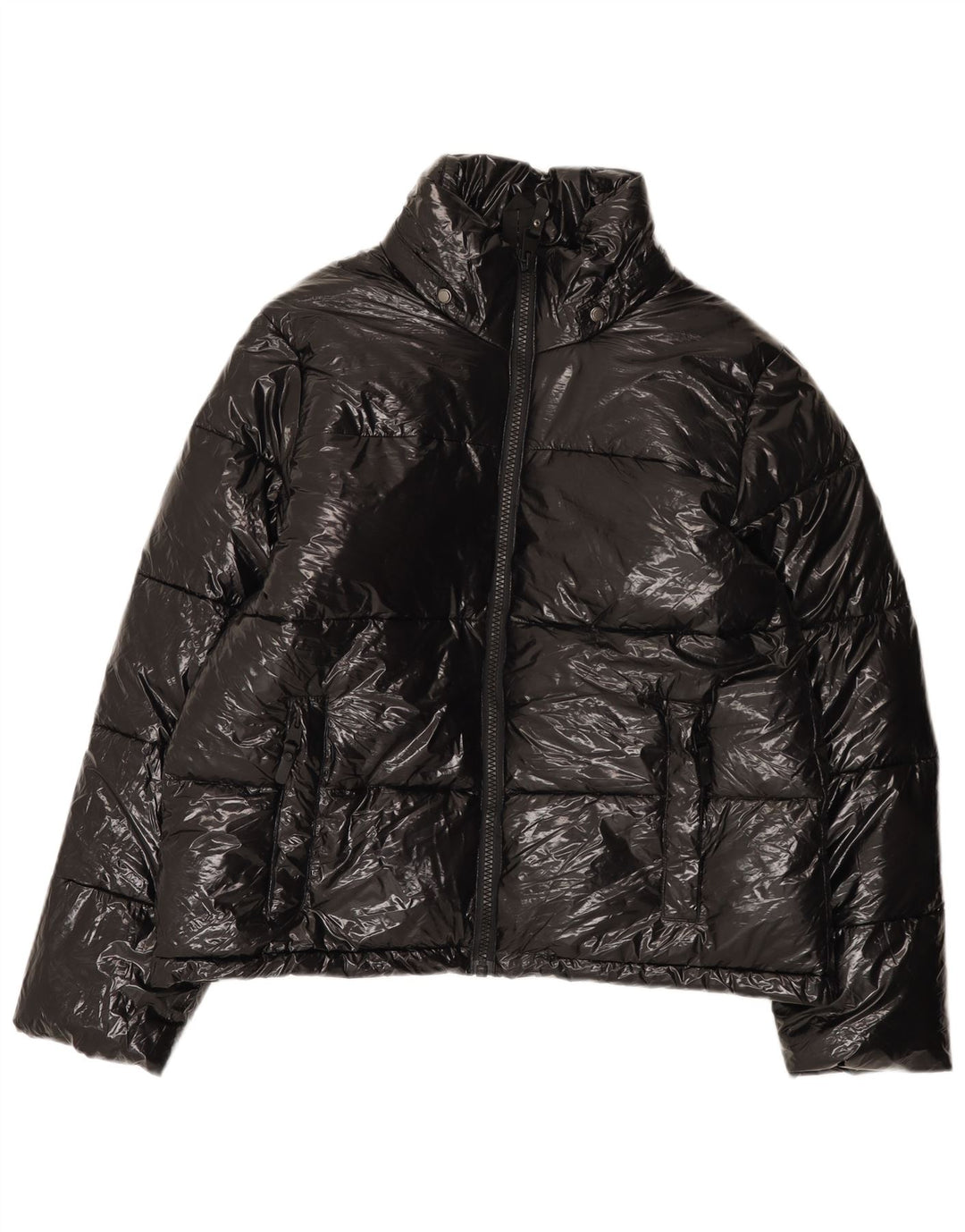 Vintage damska, oversize'owa wyściełana kurtka UK 18 XL z czarnego nylonu