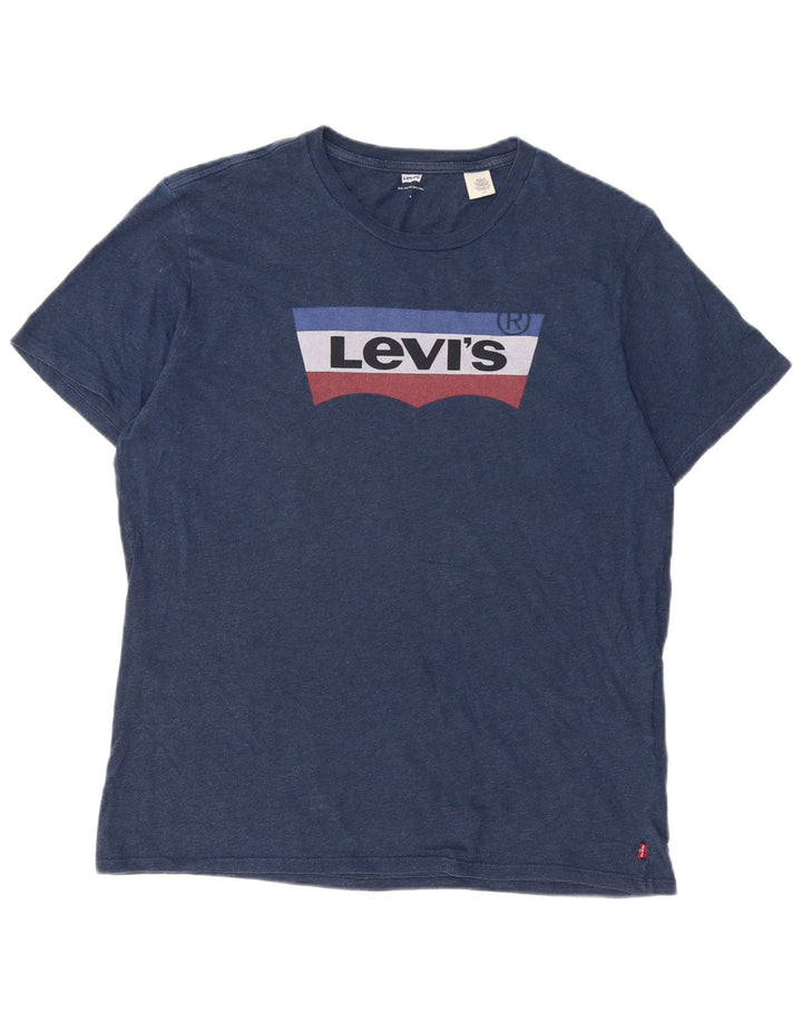 Męski T-shirt z grafiką Levi's, duży, granatowy, bawełniany
