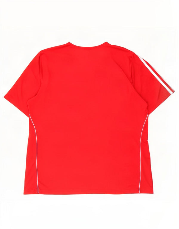 Adidas Męski T-shirt Climalite Top 2XL Czerwony Poliester