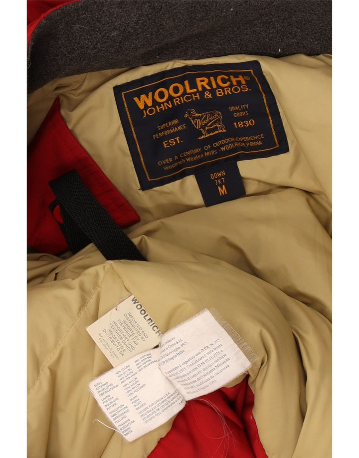 Damska wyściełana kurtka z kapturem Woolrich UK 14 Średni czerwony nylon