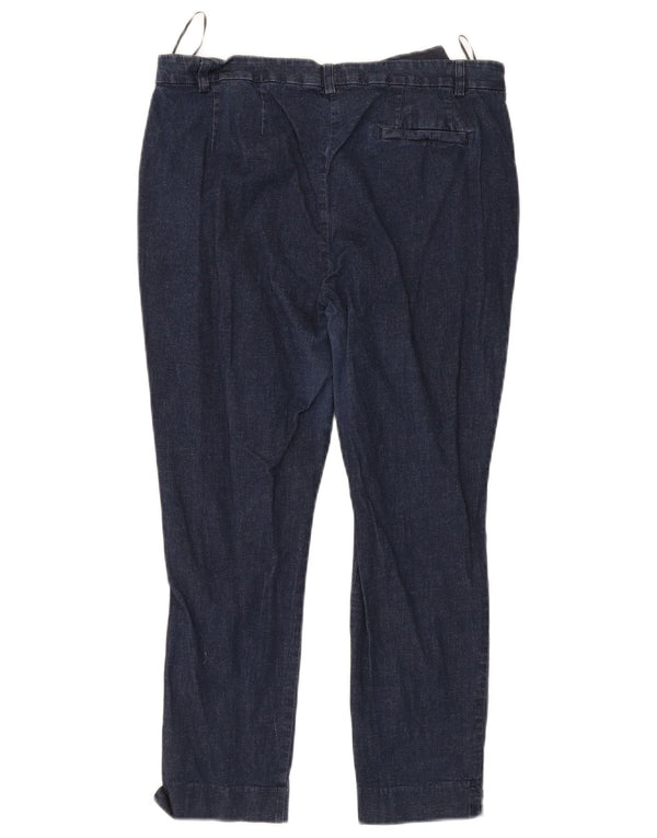 Marks & Spencer Damskie spodnie garniturowe z wysokim stanem UK 14 Large W32 L24 Granatowe Czarne