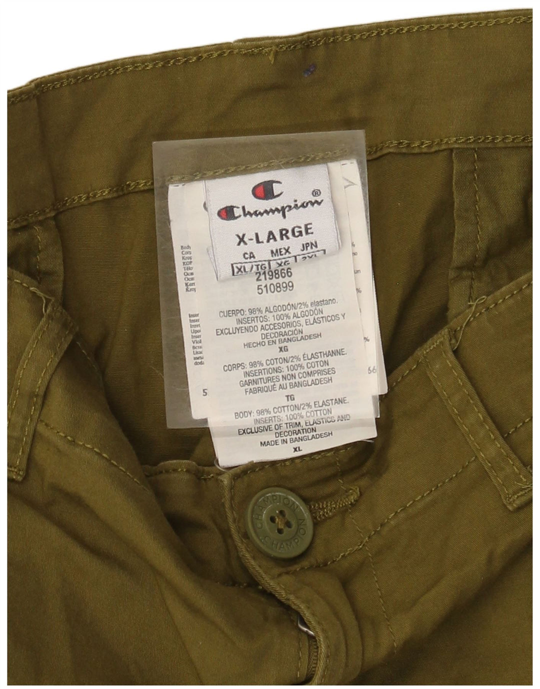 Męskie spodenki bojówki Champion XL W38, bawełna khaki