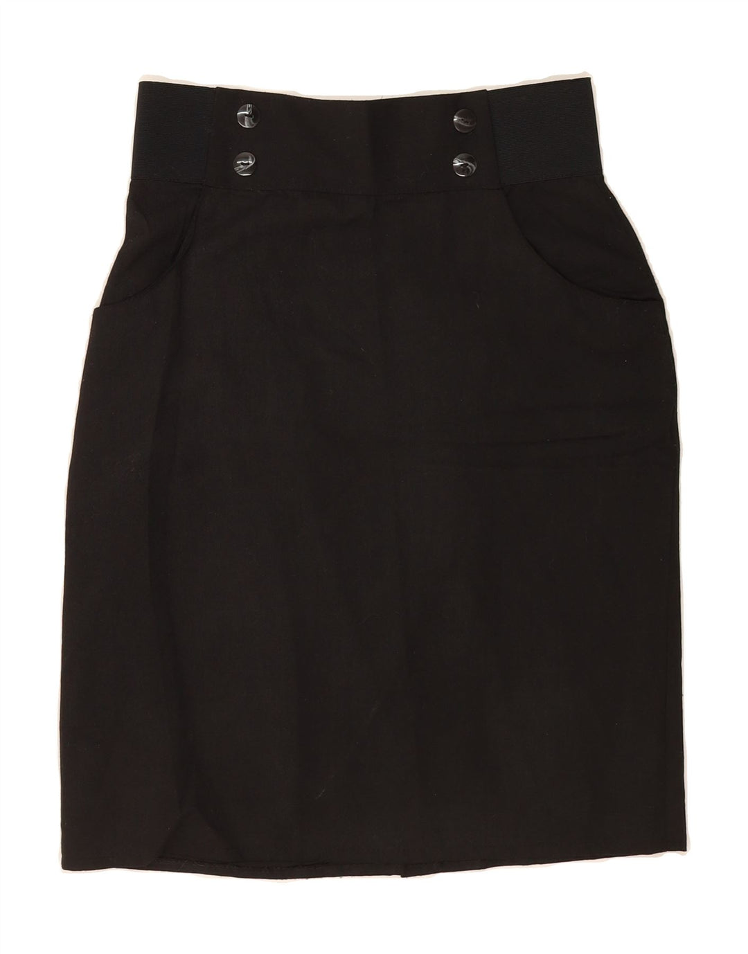 CLOCK HOUSE Womens Pencil Skirt IT 42 Medium W30 Black Polyester Vintage CLOCK HOUSE and Second-Hand CLOCK HOUSE from Messina Hembry 