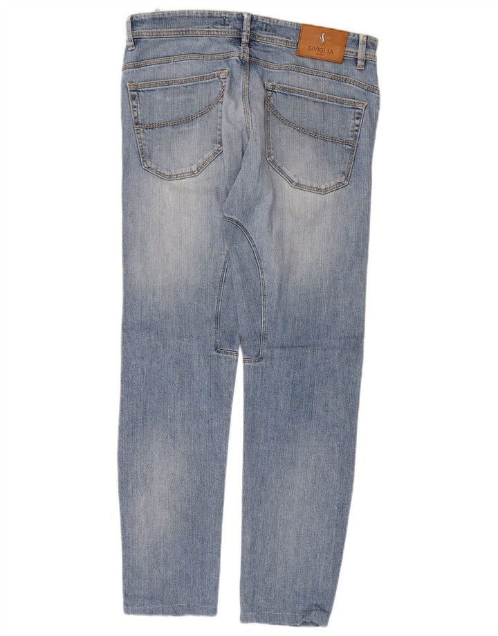 SIVIGLIA Damskie jeansy slim W34 L28 Niebieskie bawełniane