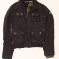 Damska pikowana kurtka użytkowa Superdry UK 10, mała, czarna, nylonowa