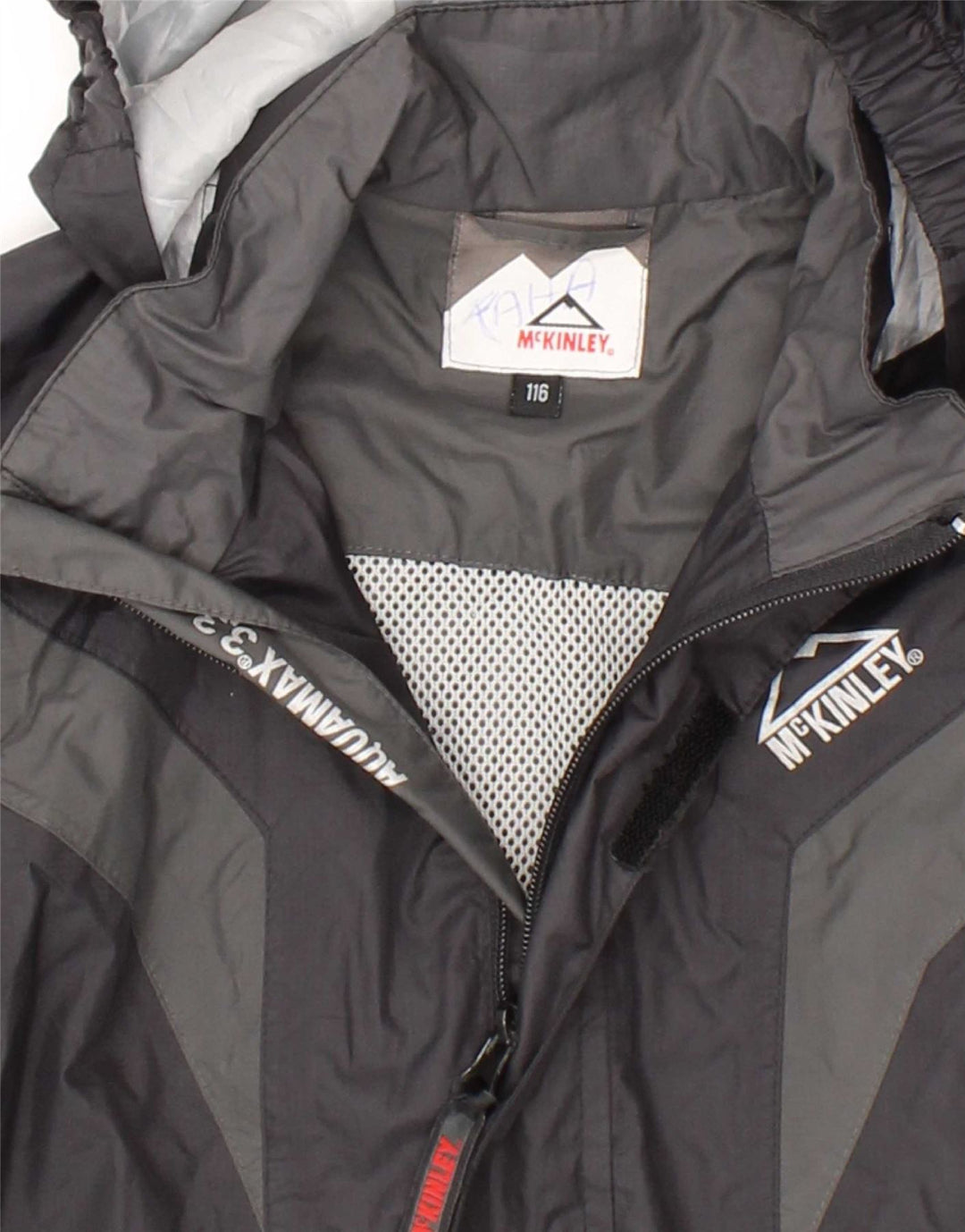 MCKINLEY Boys Hooded Rain Jacket 5-6 Years Black Colourblock Polyamide Vintage McKinley and Second-Hand McKinley from Messina Hembry 