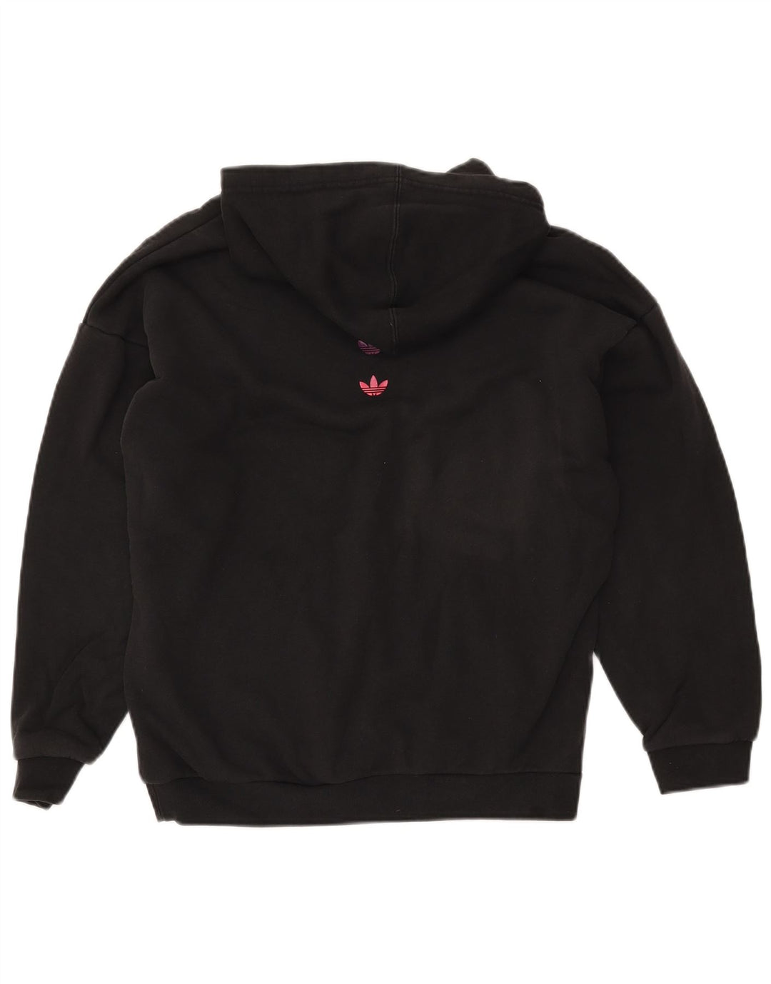 Damski sweter z kapturem ADIDAS z grafiką, oversize UK 12, średni czarny, bawełniany