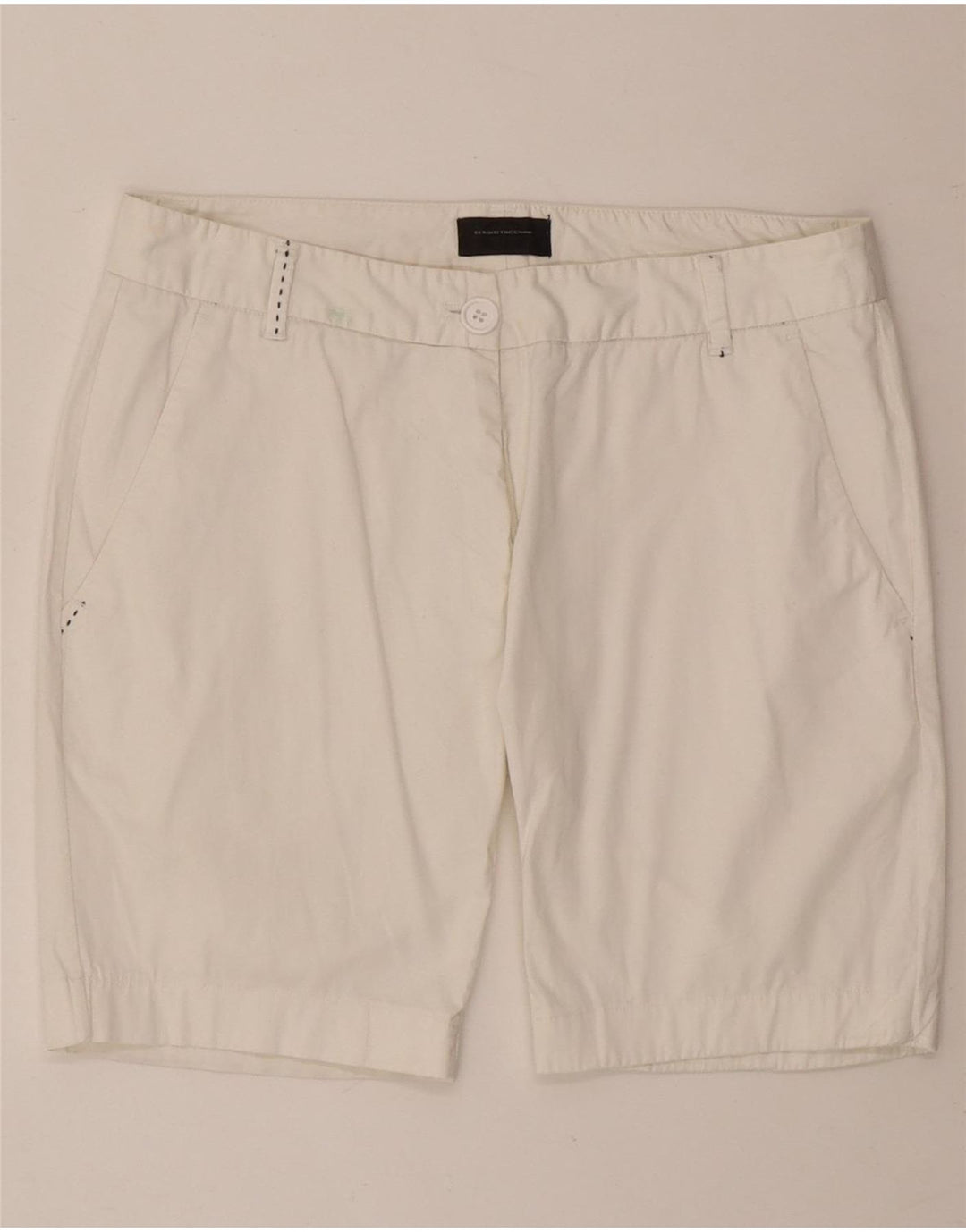 SERGIO TACCHINI Womens Casual Shorts US 8 Medium W30  Off White Cotton Vintage Sergio Tacchini and Second-Hand Sergio Tacchini from Messina Hembry 