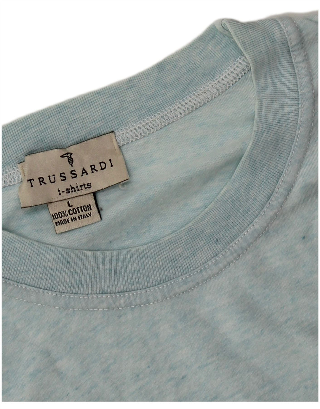 T-shirt męski Trussardi, duży, niebieski, bawełniany