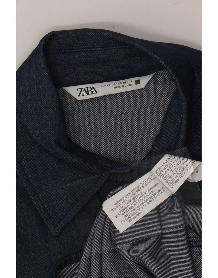 Damska koszula oversize Zara UK 6 XS Granatowa, poliestrowa