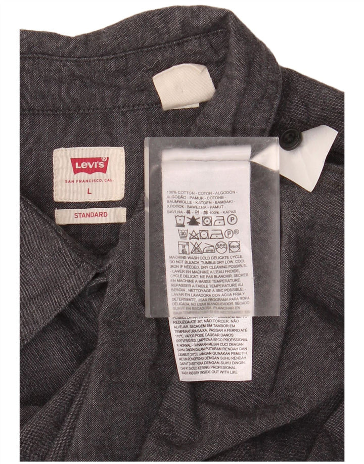 Koszula męska LEVI'S z krótkim rękawem o standardowym kroju, duża, szara, bawełniana