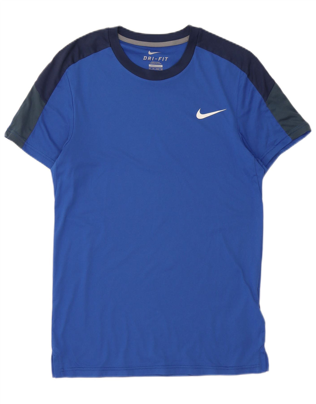 Męski T-shirt Nike Dri Fit Top XS Niebieski poliester z blokami kolorów