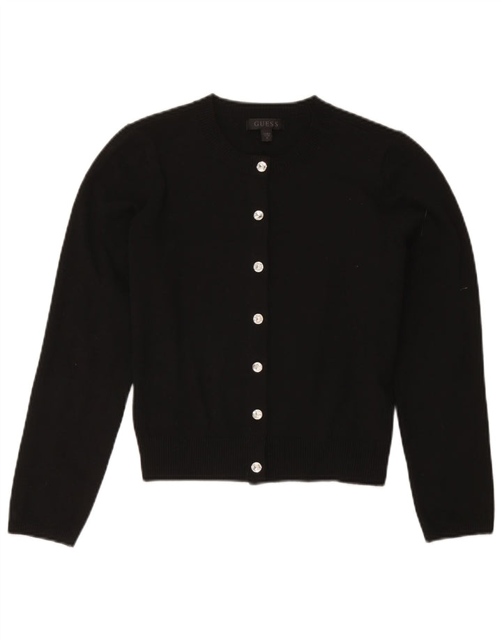 Sweter damski Guess Crop Cardigan UK 12, średni czarny poliester