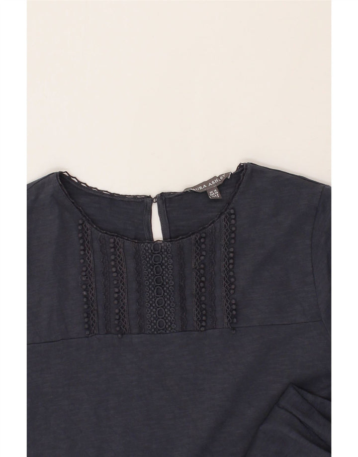 LAURA ASHLEY Womens Shift Dress UK 10 Small Navy Blue Cotton Vintage Laura Ashley and Second-Hand Laura Ashley from Messina Hembry 