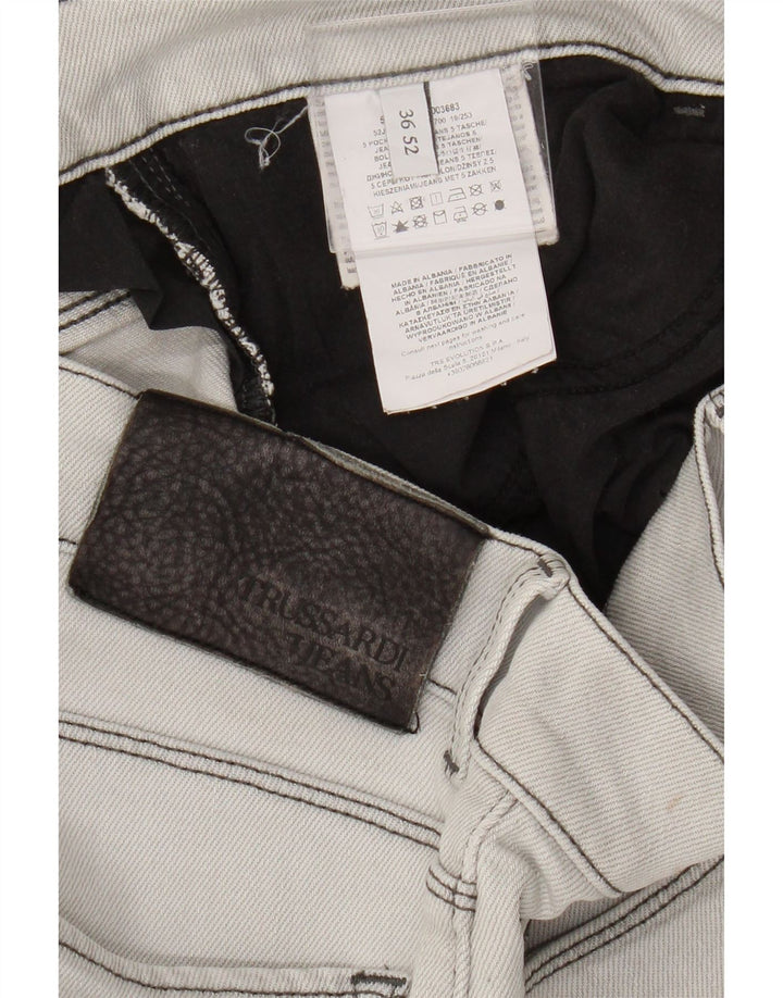 Męskie jeansy slim fit Trussardi W36 L27 Szara bawełna