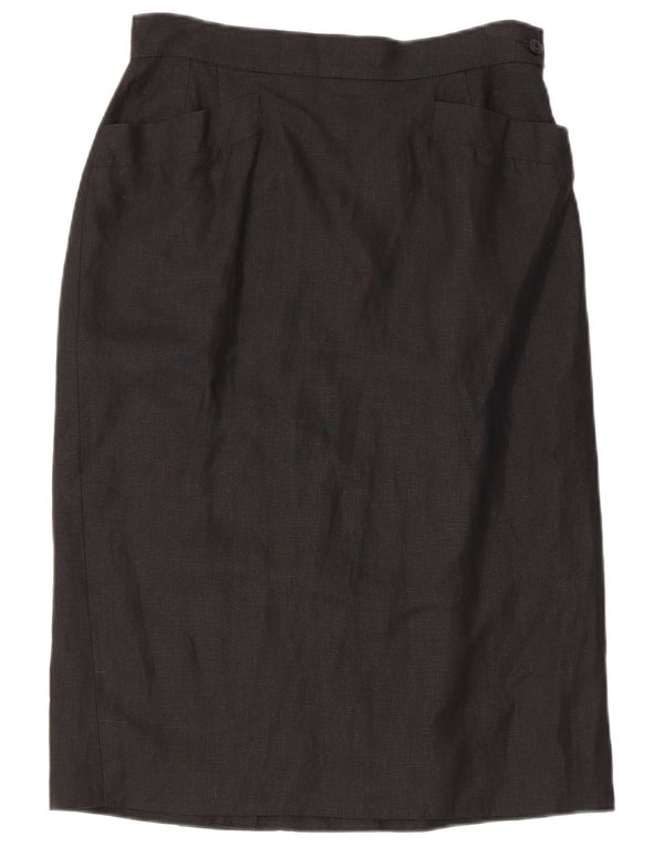 Damska spódnica Midi MISSONI UK 16, duża, czarna lniana