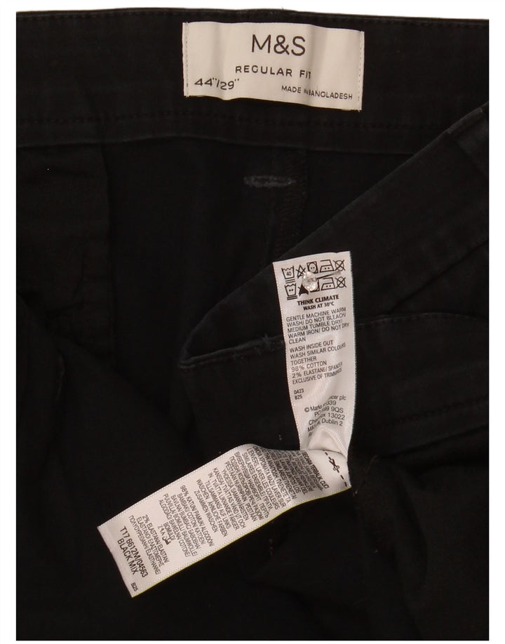 Męskie spodnie o krótkim kroju Marks & Spencer W44 L25, czarne, bawełniane