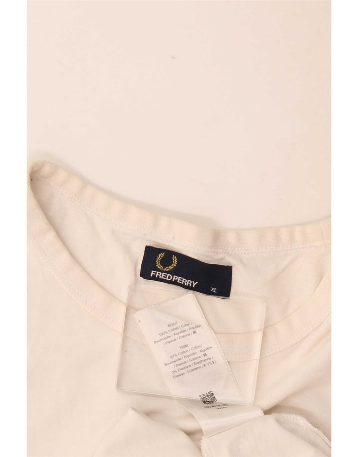 T-shirt męski Fred Perry, top XL, biała bawełna