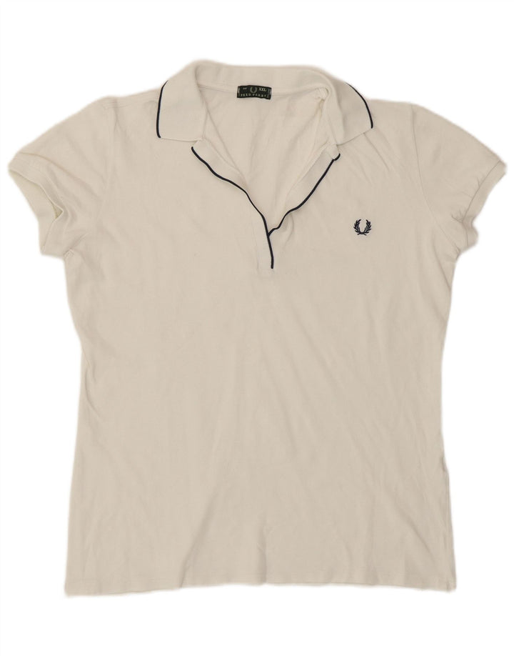 Damska koszulka polo Fred Perry UK 20 2XL biała