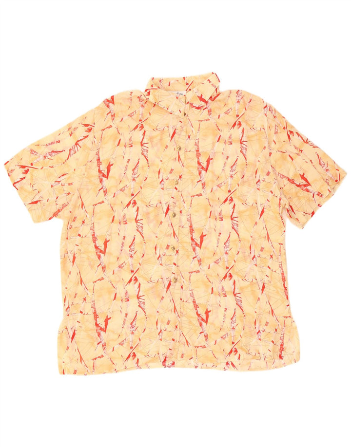 EUGEN KLEIN Womens Oversized Abstract Pattern Shirt UK 18 XL Yellow