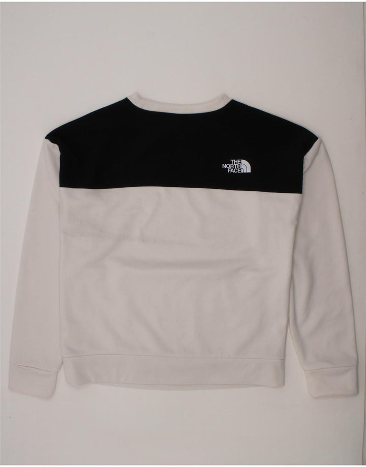 THE NORTH FACE Womens Sweatshirt Jumper UK 14 Medium White Colourblock Vintage The North Face and Second-Hand The North Face from Messina Hembry 