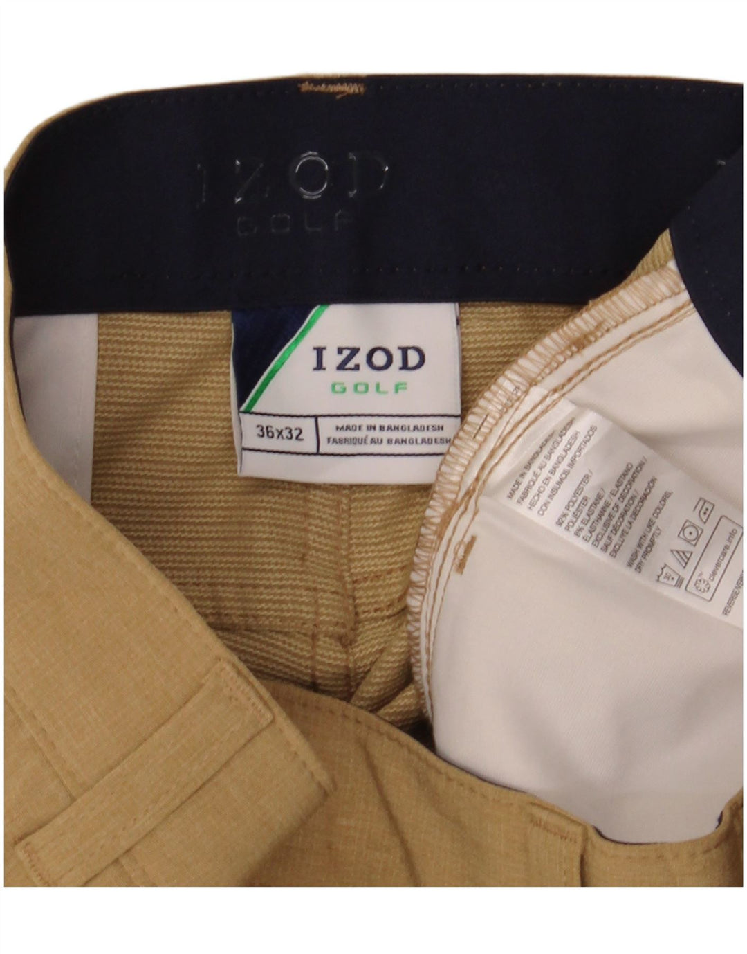 IZOD Męskie proste spodnie codzienne W36 L30 Beżowy poliester