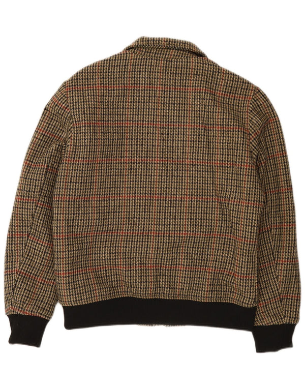 Męska kurtka bomberka X-FEEL UK 40, duża, brązowa, poliester w pepitkę