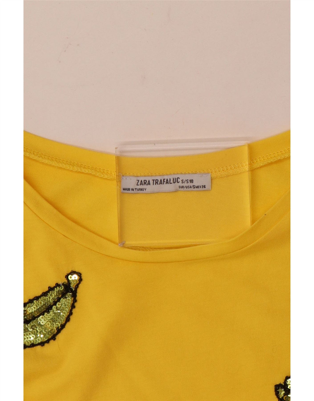T-shirt damski Zara Top UK 10 mały żółty