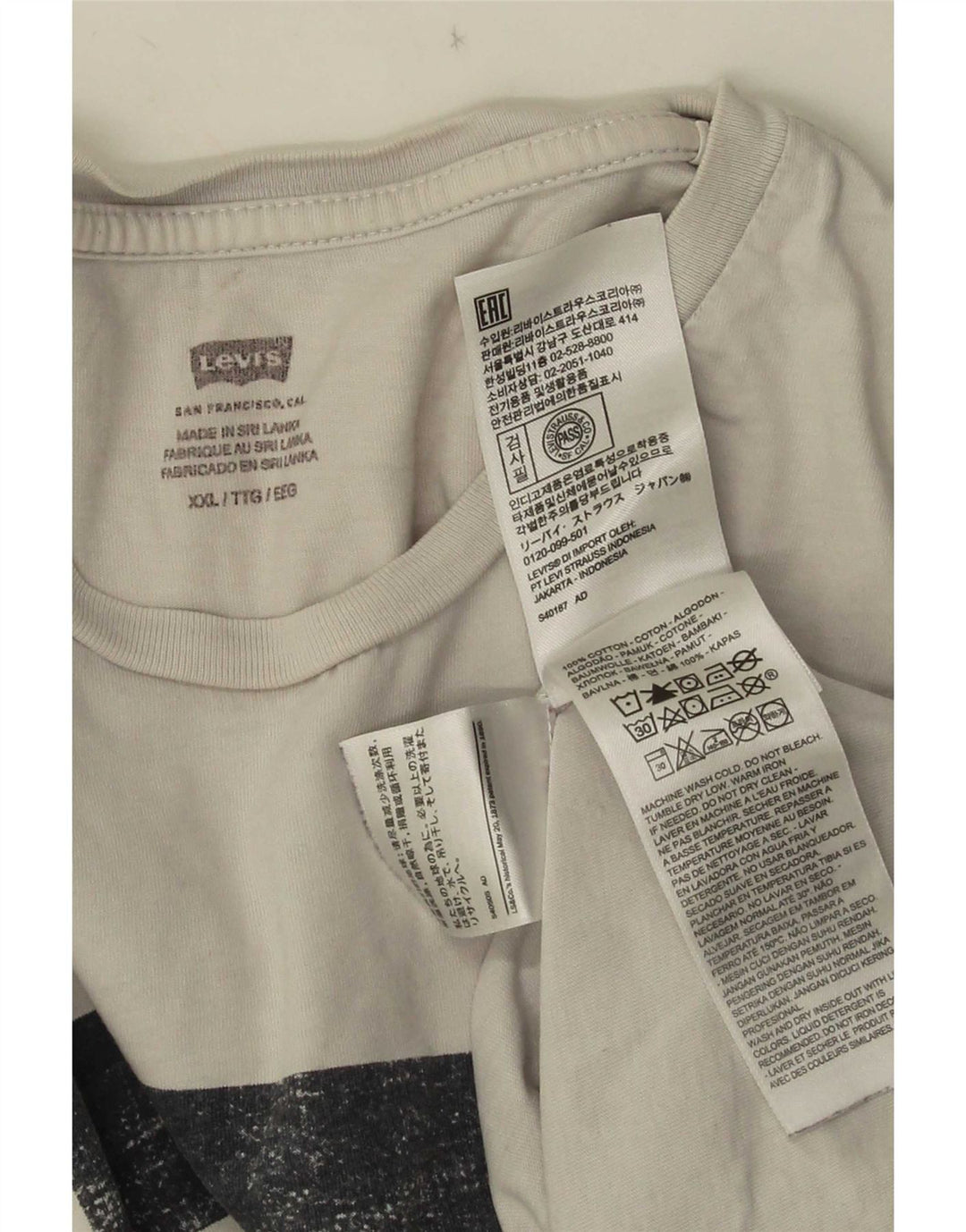 Męska koszulka z grafiką Levi's Top 2XL Biała bawełna