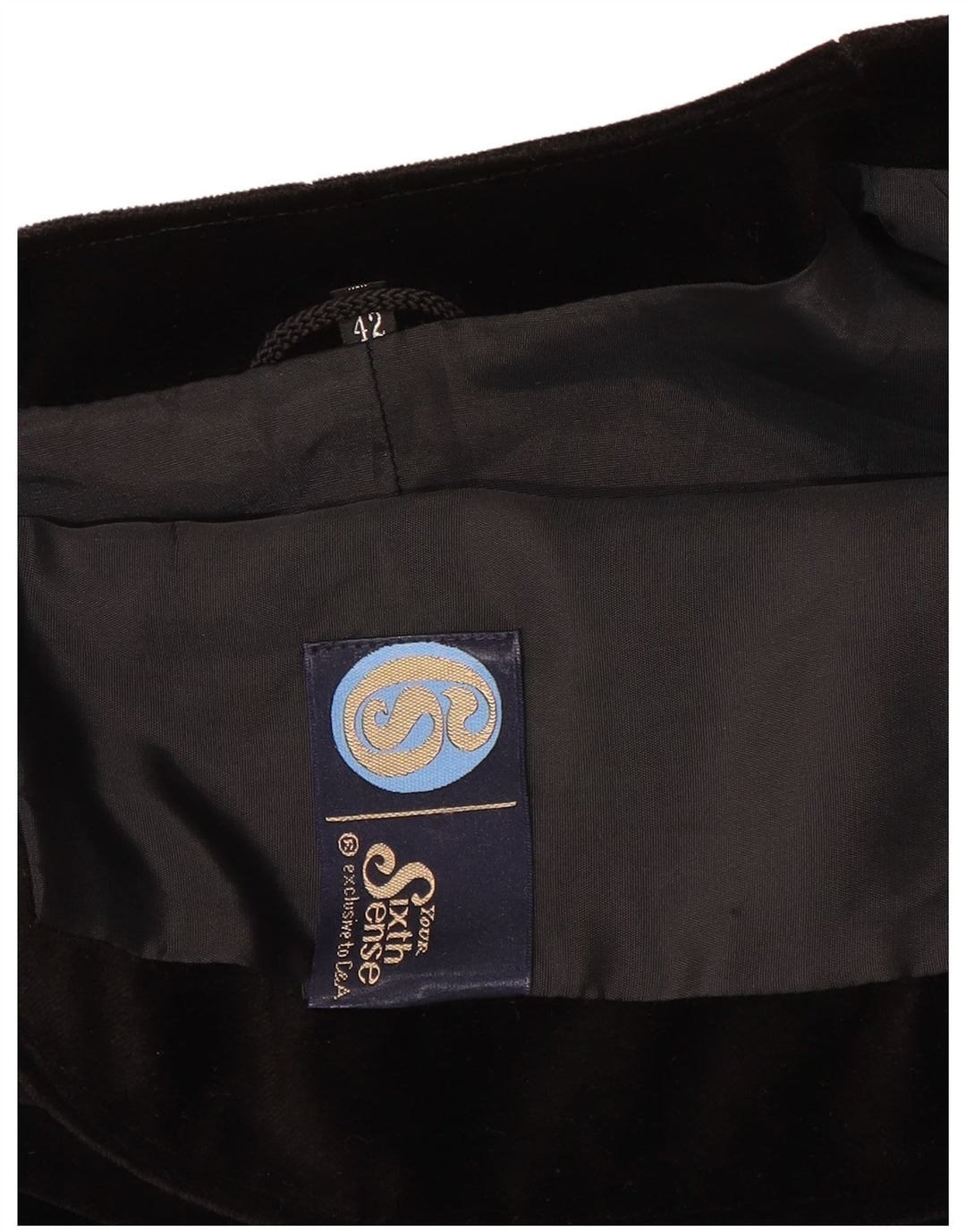 Damska marynarka z odkrytymi aksamitami Your Sixth Sense EU 42, duża, czarna