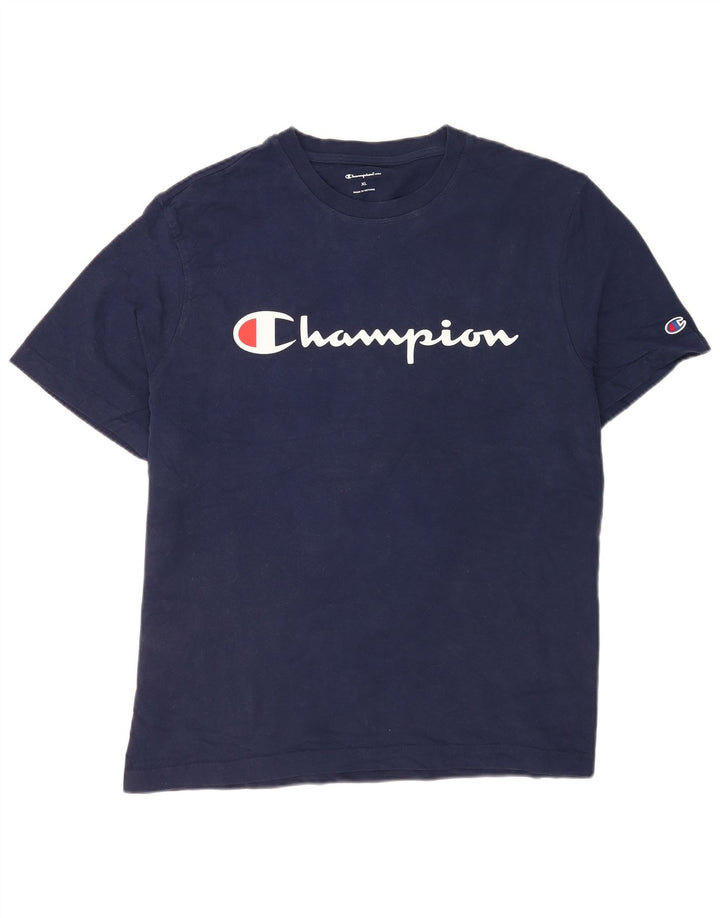 Męska koszulka z grafiką Champion XL, granatowa