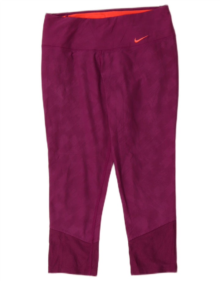 Damskie legginsy Nike Capri UK 10 Mały fioletowy geometryczny poliester