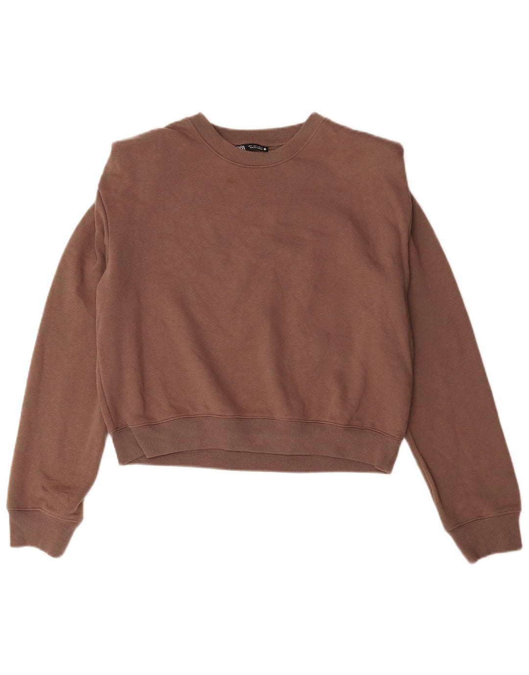 Damski sweter oversize Zara UK 10, mały, brązowy, bawełniany