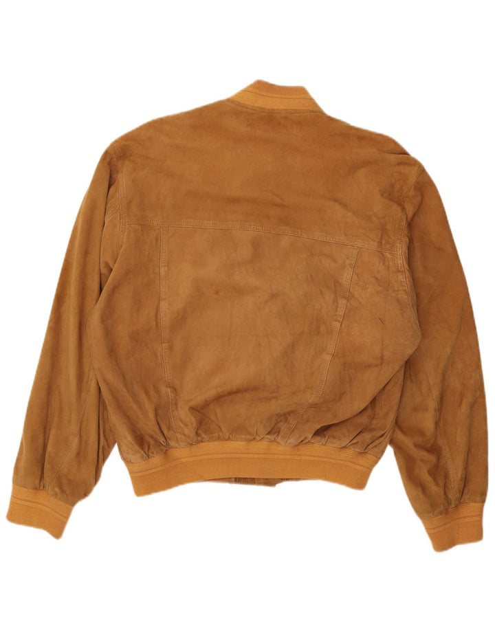 Vintage męska zamszowa kurtka bomber IT 48 średnio brązowa skóra
