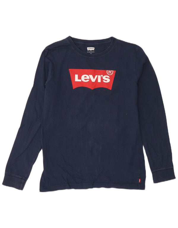 Chłopięcy top Levi's z grafiką, długim rękawem, 15-16 lat, granatowy, bawełniany