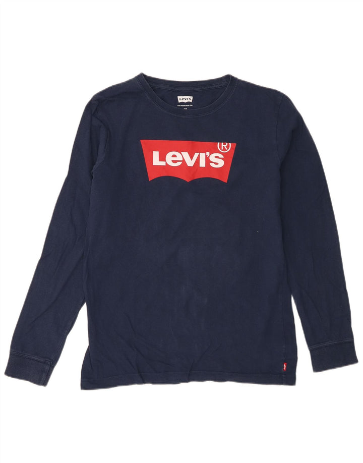 Chłopięcy top Levi's z grafiką, długim rękawem, 15-16 lat, granatowy, bawełniany