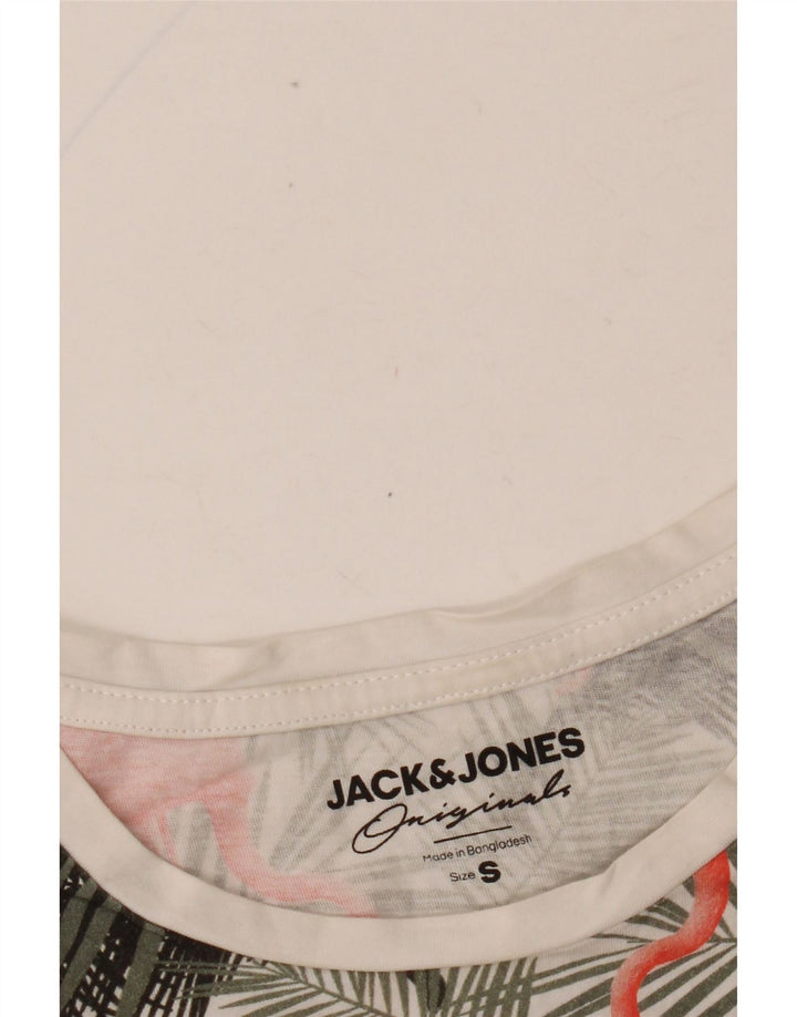 Męska koszulka z grafiką JACK & JONES, mała, wielokolorowa w kwiaty