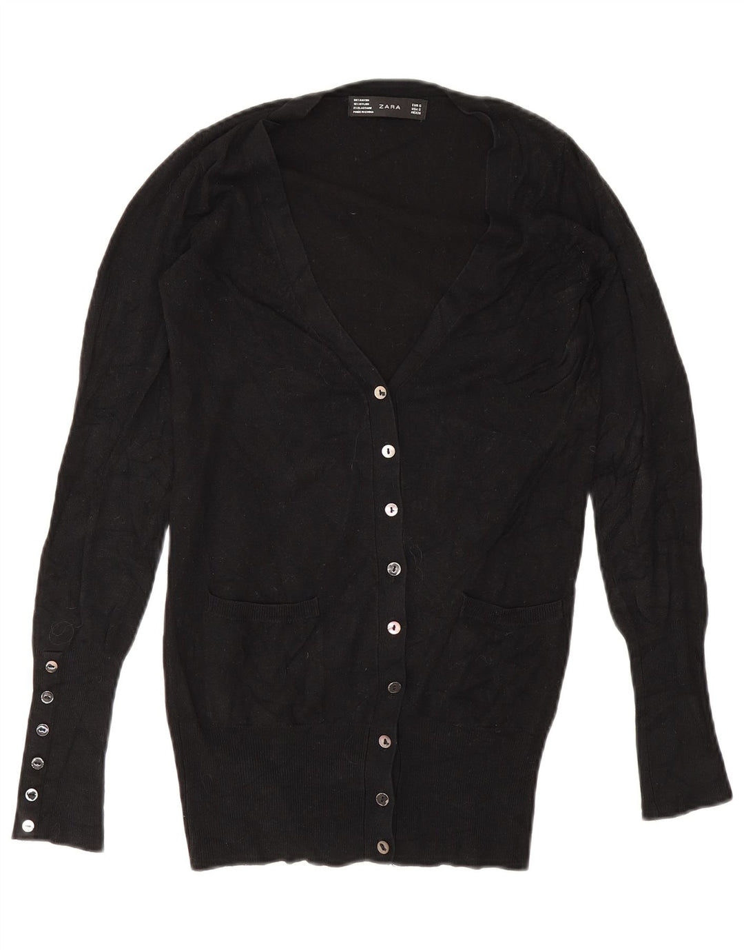 Sweter damski Zara Cardigan UK 10 Small Black Rayon