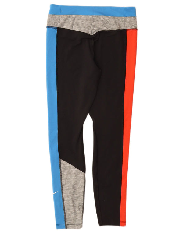 Damskie legginsy Nike Dri Fit UK 12, średnie, wielokolorowe bloki kolorów