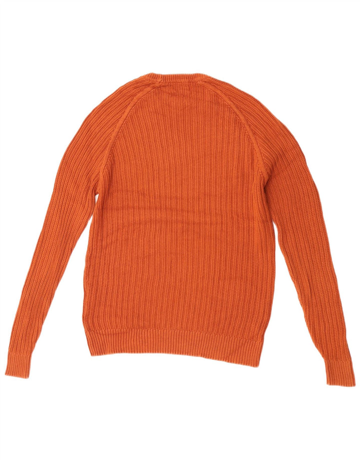 Męski sweter z okrągłym dekoltem Zara Średni brązowy bawełniany