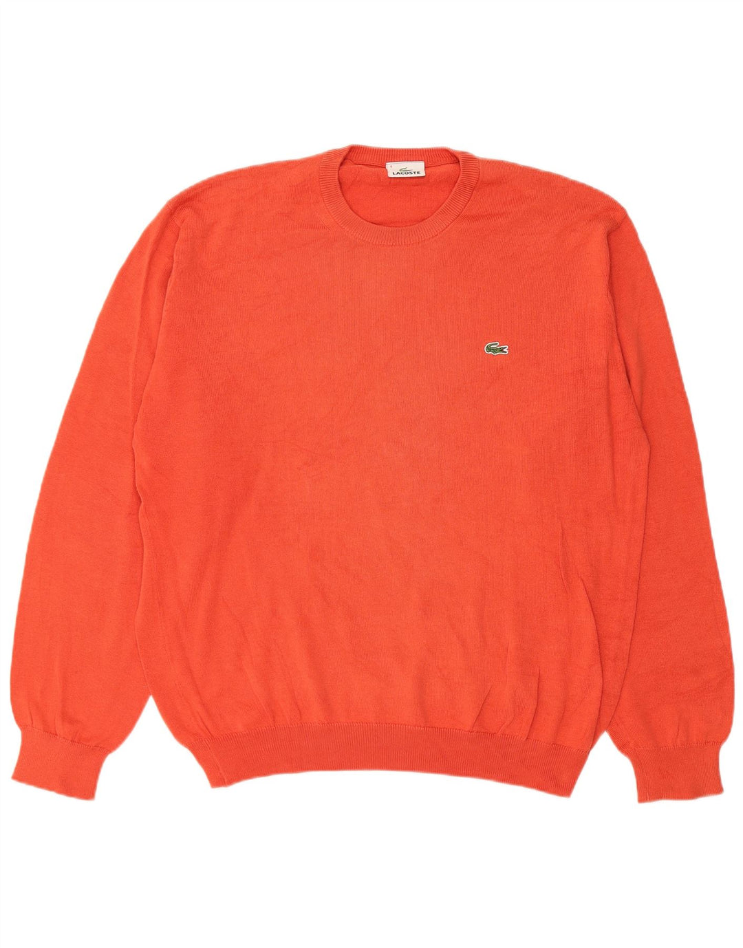 Lacoste Męski sweter z okrągłym dekoltem, rozmiar 4, średni pomarańczowy, bawełniany