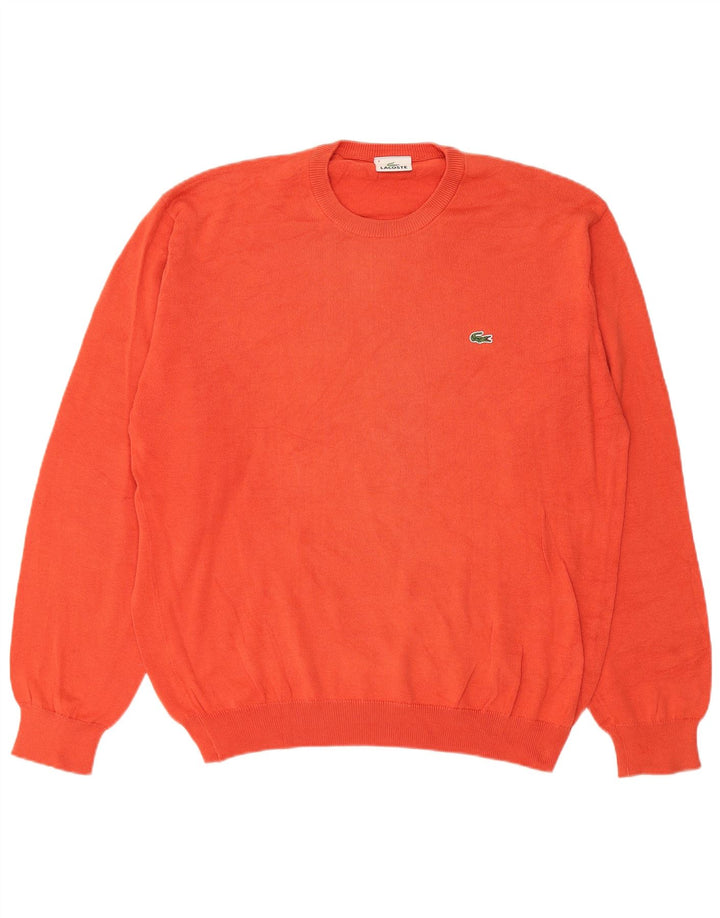 Lacoste Męski sweter z okrągłym dekoltem, rozmiar 4, średni pomarańczowy, bawełniany