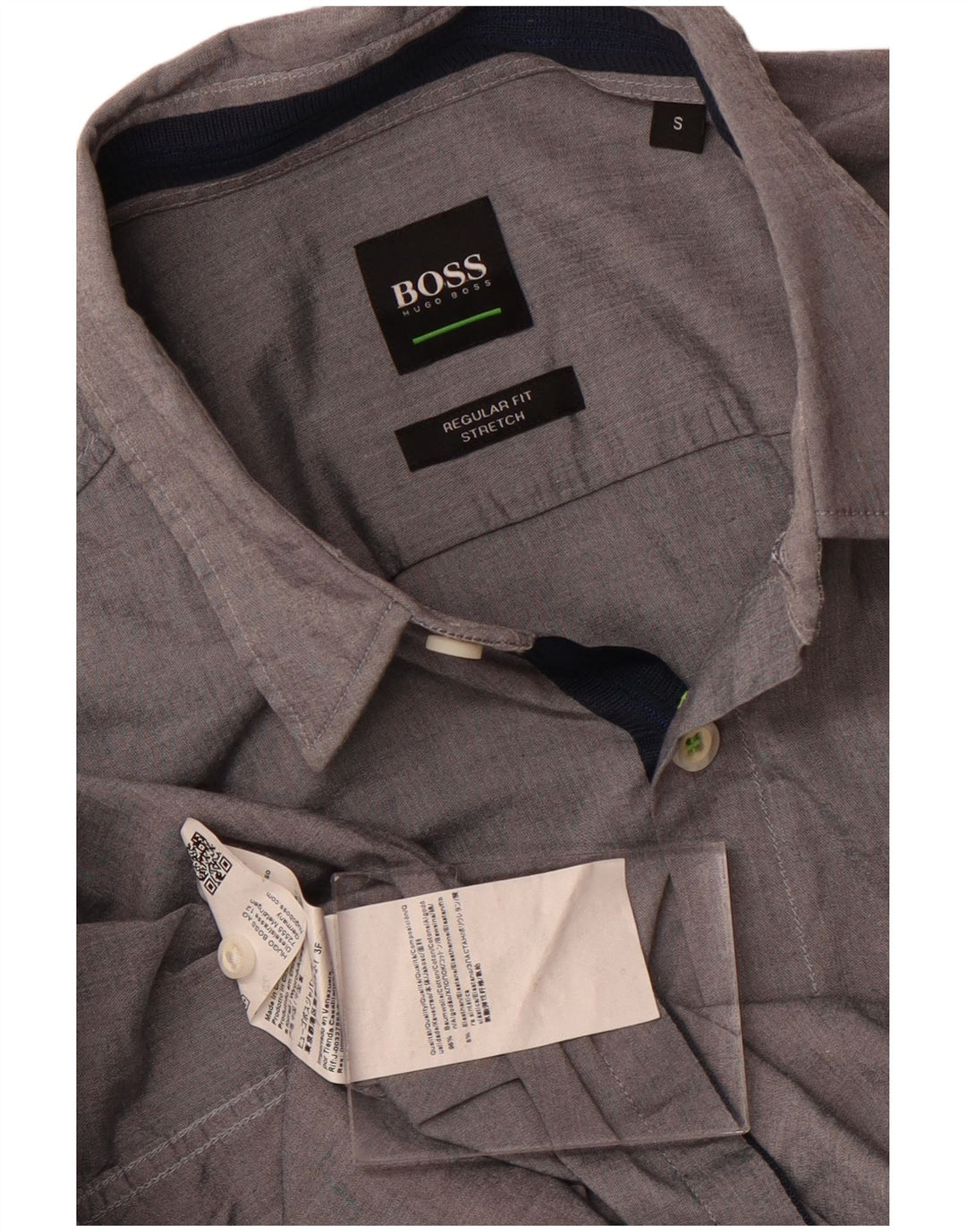 Męska koszula o regularnym kroju Hugo Boss, mała, szara, bawełniana